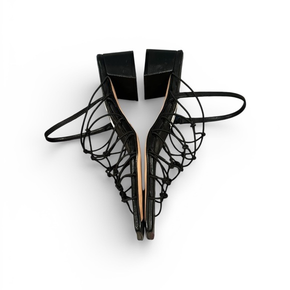 Miista Frida Strappy Sandals Block Heel Square Open Toe Black 40 - Picture 5 of 10